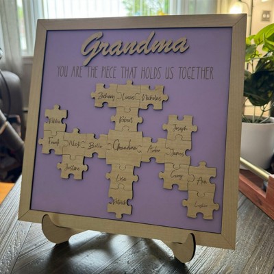 Personalised Mum Puzzle Sign Unique Wood Sign For Grandma Mum Mother's Day Gift