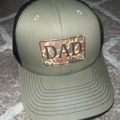 Custom Dad Leather Patch Trucker Hat For Him Father's Day Birthday Gift