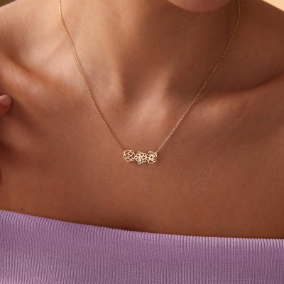Custom Dainty Birth Flower Necklace Gift For Her Girlfriend Wife Valentine's Day