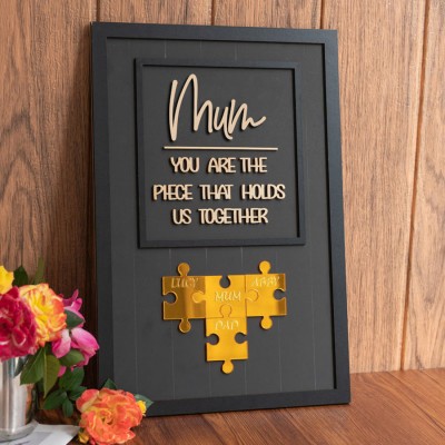 Custom Mum Puzzle Sign with Name Piece That Holds Us Together For Mother's Day Gift Ideas