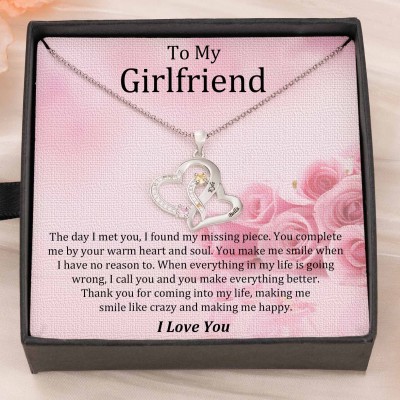 Custom Couple Names Heart Necklace With Birthstones Valentine's Day Gifts